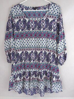 Mmmm Women's Beautiful Colorful Floral Paisley Blouse Size Medium